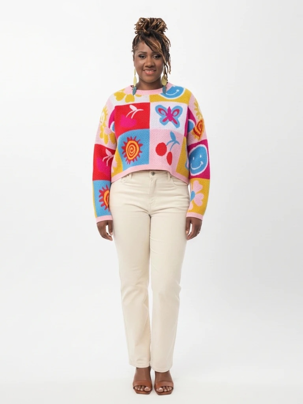 Forever 21 Multicolor Graphic Crewneck Sweater